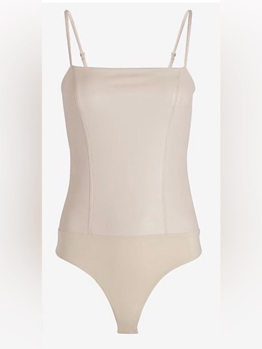 Women’s Express Body Contour Faux Leather Cami Bodysuit Ivory Size Med BNWT